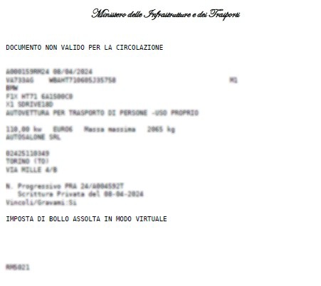 Certificato di minivoltura per minipassaggi